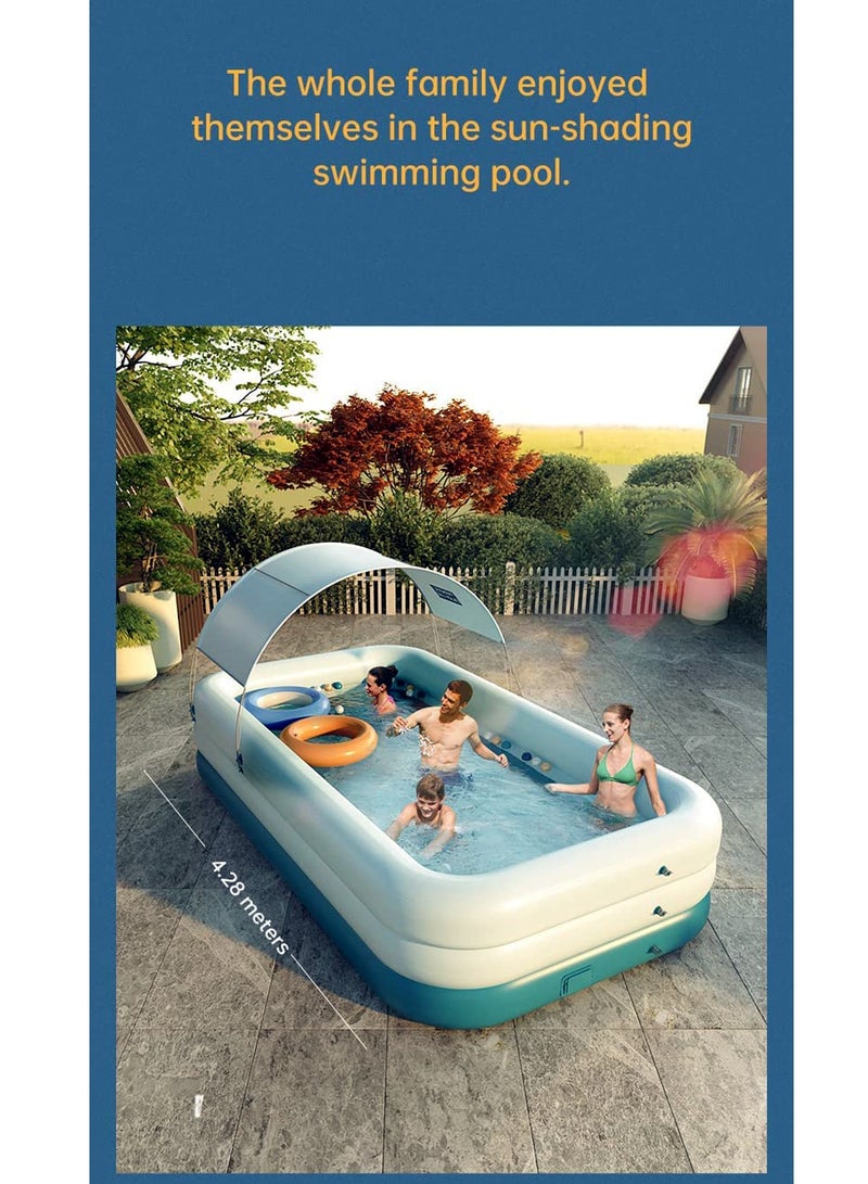 Automatic Inflatable Swimming Pool with Sun Shade for Kids & Adults Family Pool - Image 4