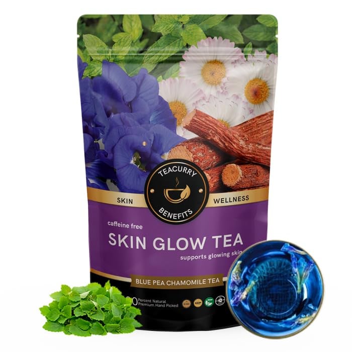 TEACURRY Skin Glow Tea (50 Grams) - Helps with Skin Cleanse, Nourish & Glowing Skin | Natural Tea for Skin Care - Image 1