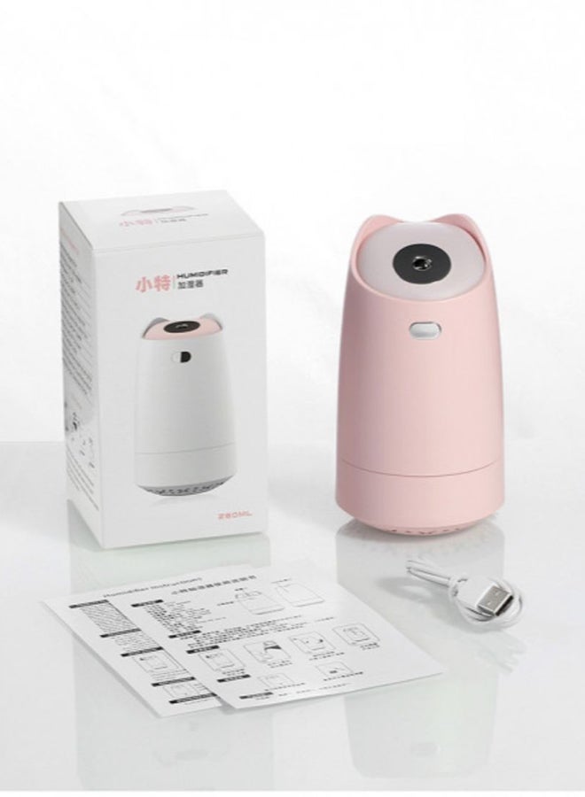 NIBEMINENT USB Charge Eye Friendly Multi-Light Night Portable Hand-Held Humidifier For Home , Office And Kids Friendly,280ml Pink - Image 2