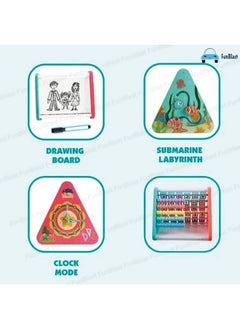 FunBlast FunBlast 5 in 1 Activity Learning Toy -Multifunctional Activity Triangle Learn Shelf, ABC and Number Learning Puzzle for Kids, Montessori Learning-Toys for 2 3 4 Years Old Kids - Multicolor  - Image 3