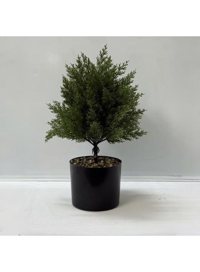 الواحة-TH محاكاة زراعة الزينات النباتية الاصطناعية في النباتات في وعاء ، 43 سم الصنوبر الصنوبر الاصطناعي ، النباتات الزائفة الواقعية للديكور المنزلي في الهواء الطلق (الأخضر) - Image 3