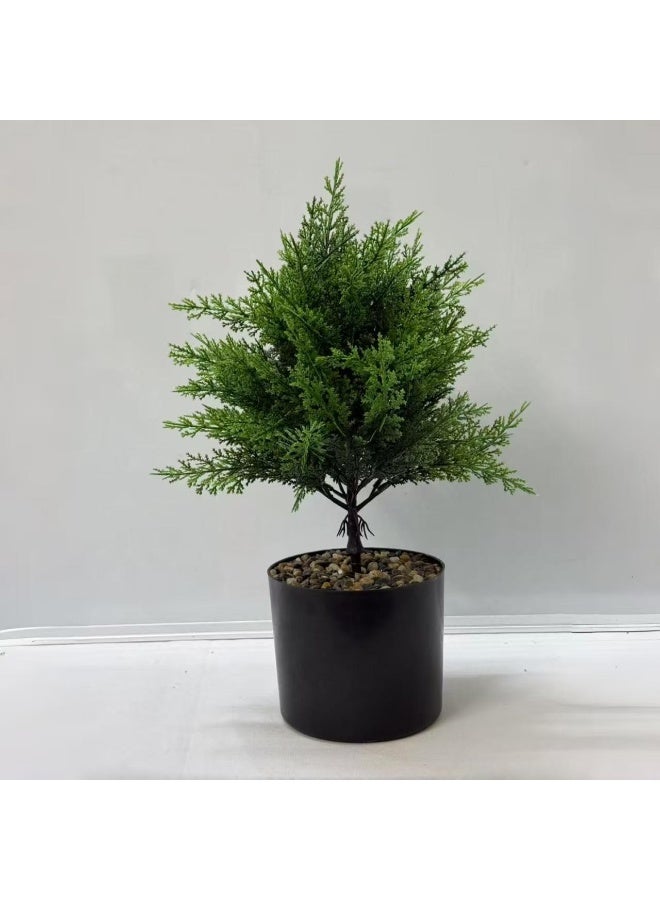 الواحة-TH محاكاة زراعة الزينات النباتية الاصطناعية في النباتات في وعاء ، 43 سم الصنوبر الصنوبر الاصطناعي ، النباتات الزائفة الواقعية للديكور المنزلي في الهواء الطلق (الأخضر) - Image 2