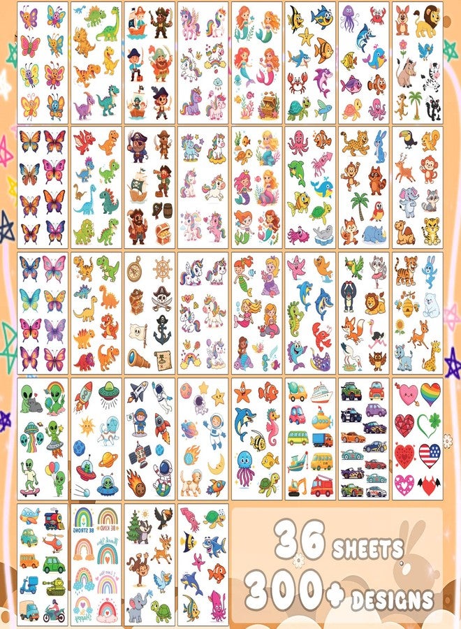 Airnogo Temporary Tattoos for Kids 300 Pcs Goodie Bags Stuffers for Kids, Birthday Party Supplies for Girls & Boys, Temporary Tattoos Include Animal, Car, Dinosaur, Alien, Ocean, Space, Mermaid, Unicorn, etc - Image 5