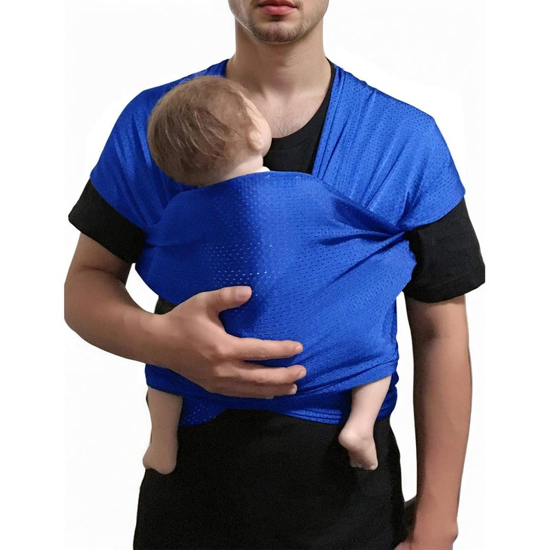Vlokup Baby Wrap Sling Carrier for Newborn, Infant, Toddler, Kid | Breathable Lightweight Stretch Mesh Water Sling | Nice for Summer, Pool, Beach, Swimming | Perfect Shower Gift Navyblue - Image 1