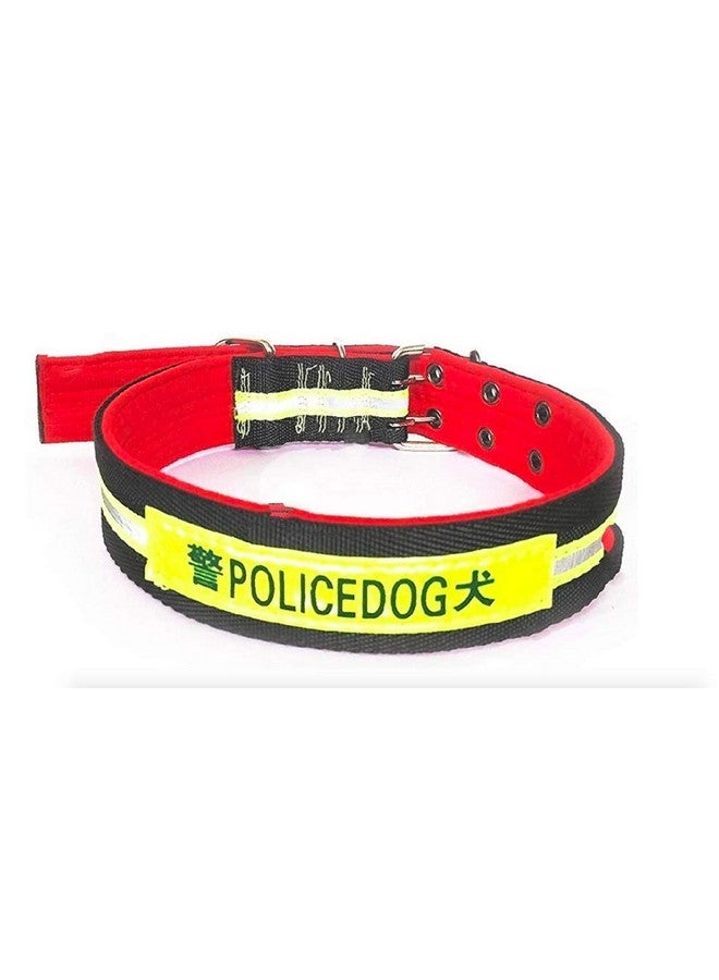 Durable Integrated Police Dog Nylon Patch Padded Collar For Maxi And Large Dogs (20-26 Inch) - Image 2