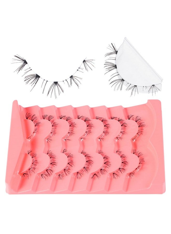 Outopen 7 Pairs Bottom Lashes Clear Band Wispy Natural Look Lashes Japanese Manga Style Spiky Anime Lower Lashes Dramatic Diy Cosplay Bottom Eyelashes Reusable (A03) - Image 2