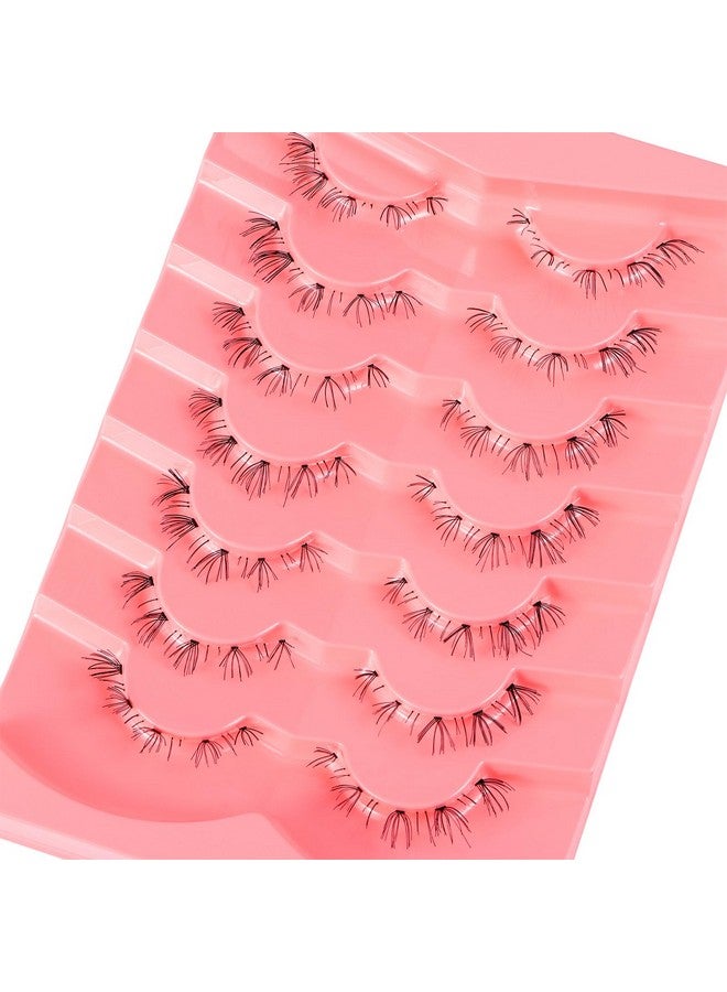 Outopen 7 Pairs Bottom Lashes Clear Band Wispy Natural Look Lashes Japanese Manga Style Spiky Anime Lower Lashes Dramatic Diy Cosplay Bottom Eyelashes Reusable (A03) - Image 4