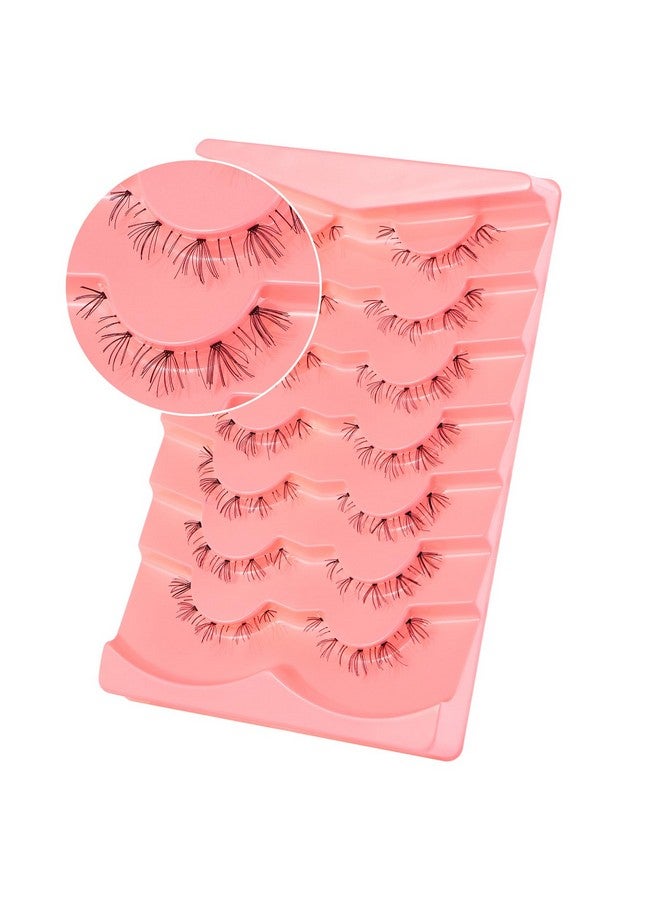 Outopen 7 Pairs Bottom Lashes Clear Band Wispy Natural Look Lashes Japanese Manga Style Spiky Anime Lower Lashes Dramatic Diy Cosplay Bottom Eyelashes Reusable (A03) - Image 3