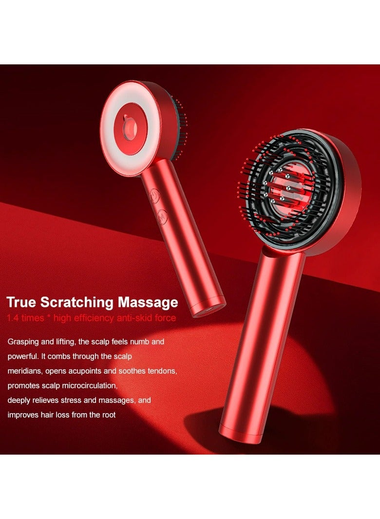 RedMapleTEK Multifunctional Rechargeable Electric Scalp Massager Comb, Medical Patch Scalp Massage Comb (Red) - Image 1
