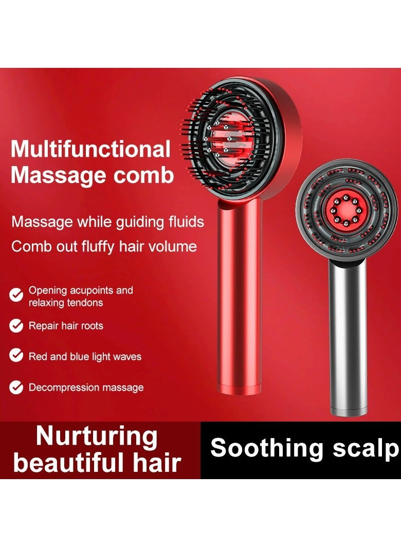 RedMapleTEK Multifunctional Rechargeable Electric Scalp Massager Comb, Medical Patch Scalp Massage Comb (Red) - Image 3