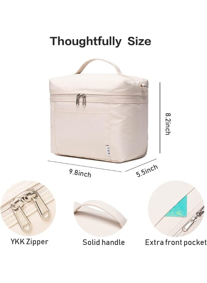 Natural Organic Lifestyle Insulated Lunch Bags for Women Cooler Bag Lightweight Nylon Waterproof Lunch Box For Work（Medium, Cream） - Image 5