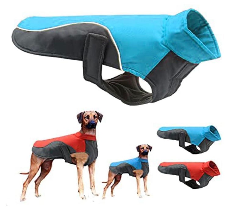 A+A Pets' Free & Wild Dog Jacket for Dogs & Cats | Reflective, Waterproof, Windproof Dog Raincoat | Easy to Wear, No Slip Design | High Visibility Lightweight Rainwear(Blue XL) - Image 1