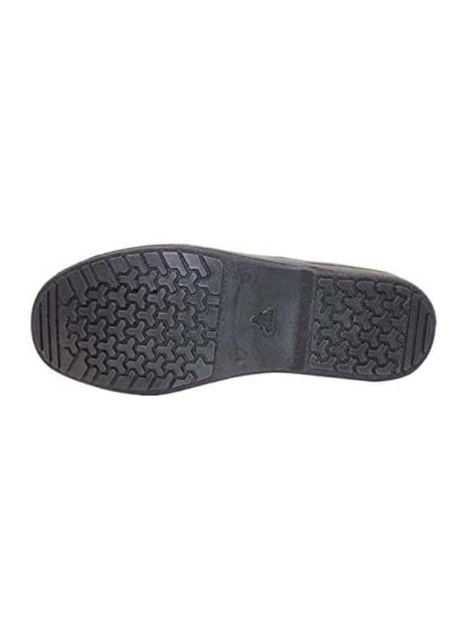 ABBASALI - Men Black Leather Safety Shoes,Mesh Breathable Lightweight Comfortable Steel Toe Industrial Construction Slip Resistant Shoes (42, Laceless) - Image 1