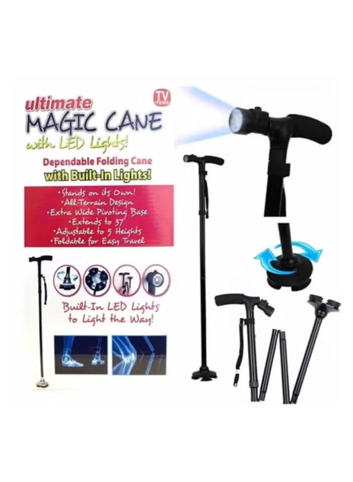 Magic Foldable walking stick with LED light