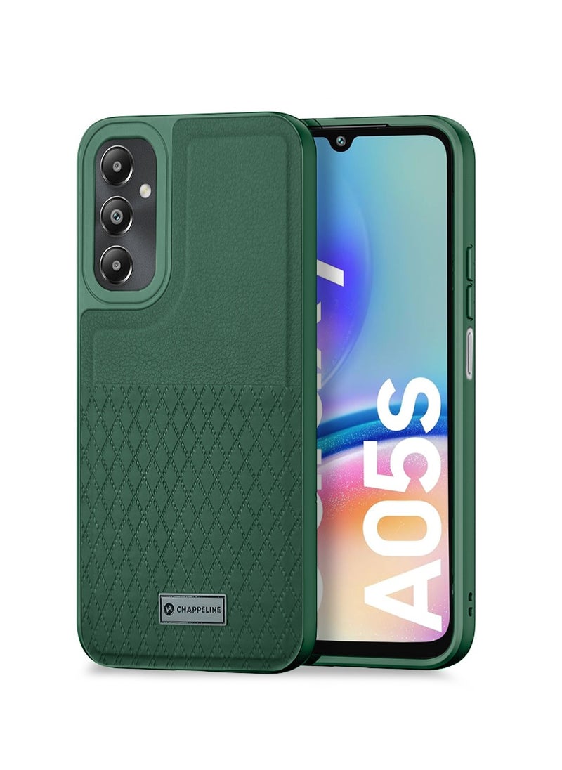 CHAPPELINE Silicone Pattern Card Holder Case Cover For Samsung Galaxy a05s Dark Green  - Image 1