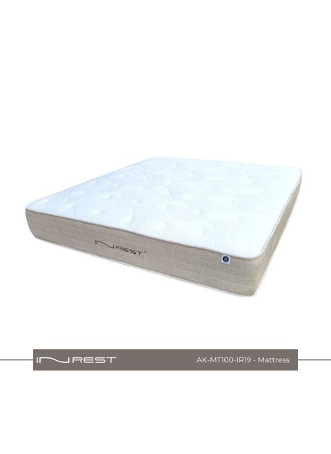 INREST 19 Luxury Medical Hotel Mattress - Single Size 100*200 cm, Ultra Softness with 27 cm Height, Beige Board Design, Advanced Pocket Spring System, Foam Side Support, Anti-Bacterial Fibers, Roll Packed for Easy Transport, 5-Year Dip Warranty