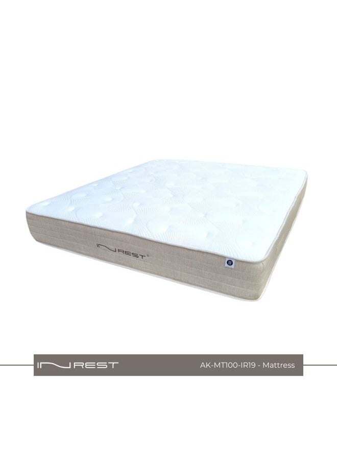 Inrest Home - INREST 19 Luxury Medical Hotel Mattress - Single Size 100*200 cm, Ultra Softness with 27 cm Height, Beige Board Design, Advanced Pocket Spring System, Foam Side Support, Anti-Bacterial Fibers, Roll Packed for Easy Transport, 5-Year Dip Warranty - Image 1