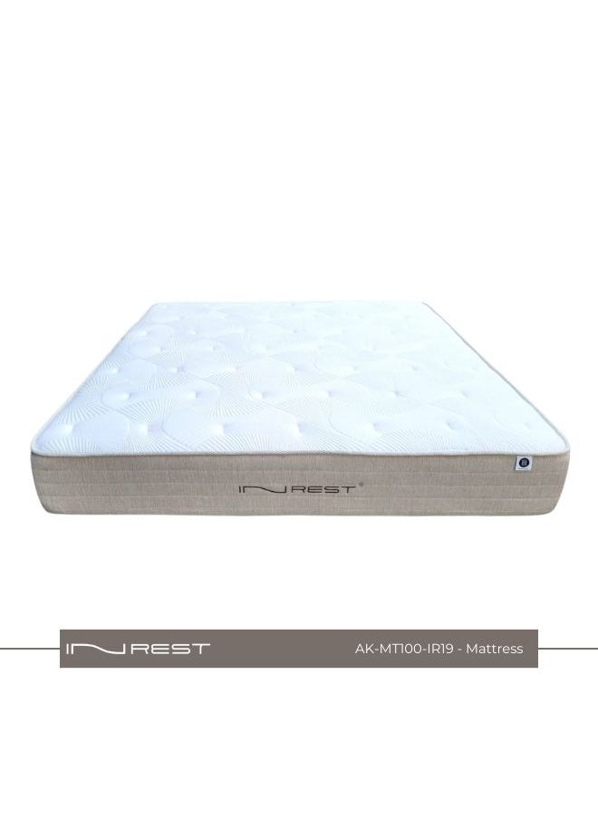 Inrest Home - INREST 19 Luxury Medical Hotel Mattress - Single Size 100*200 cm, Ultra Softness with 27 cm Height, Beige Board Design, Advanced Pocket Spring System, Foam Side Support, Anti-Bacterial Fibers, Roll Packed for Easy Transport, 5-Year Dip Warranty - Image 1