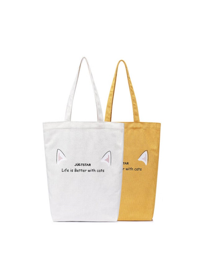 Just Star Women's Handbag, Fashionable Large Capacity Ladies Shoulder Bag, Casual Shopping Bag, Korean-style Canvas Bag, Tote Bag, Practical And Thoughtful Birthday Gift For Girlfriend Or Wife - Image 1