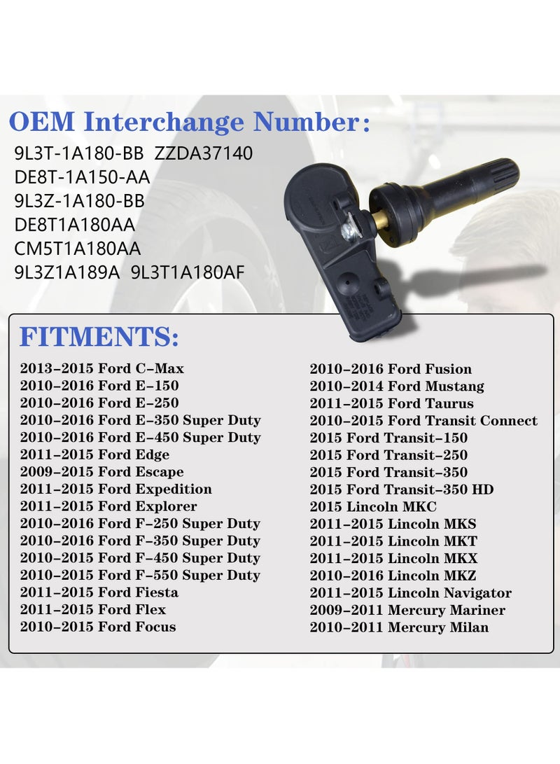ستارويل مستشعر TPMS بتردد 315 ميجاهرتز، 4 قطع متوافقة مع لينكولن ميركوري فورد E150/E250/E350 سوبر ديوتي إيدج إيسكايب فوكاس، نظام مراقبة ضغط الإطارات، بديل للقطعة الأصلية CM5T1A180AA 9L3Z1A189A 9L3T1A180AF  - Image 2