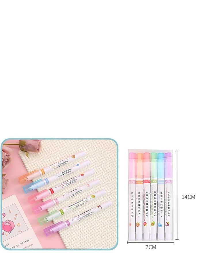 Set Of 6 Pens With Different Designs To Decorate Texts And Notes - Image 2
