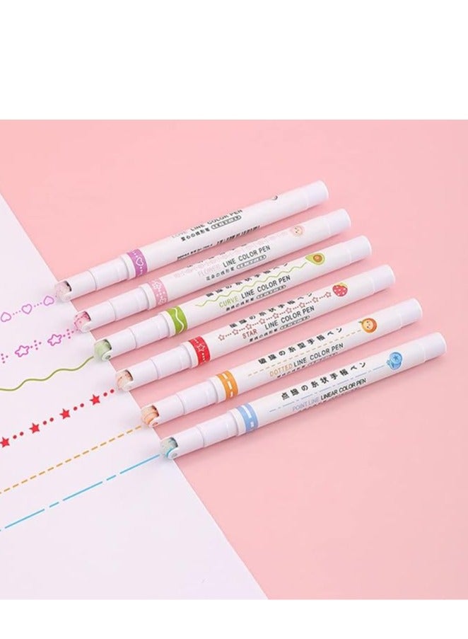 Set Of 6 Pens With Different Designs To Decorate Texts And Notes - Image 4