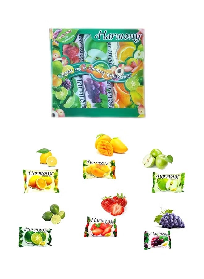 Harmony Pack Of 6 Extra Moisturizer Fruity Soaps Multicolour - 6x70grams - Image 3
