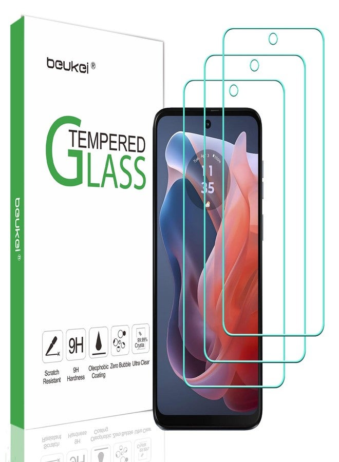 beukei (3 Pack) Designed for Motorola Moto g play (2024) Screen Protector Tempered Glass,[6.5 Inch ] Touch Sensitive,Case Friendly, 9H Hardness - Image 1