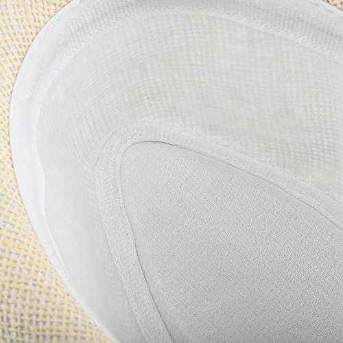 FALETO Unisex Summer Panama Straw Fedora Hat Short Brim Beach Sun Cap Classic (#01 Beige) - Image 5