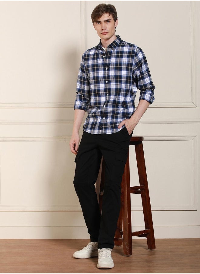 Dennis Lingo Regular Fit Blue Cotton Shirt – Classic and Comfortable  - Image 3