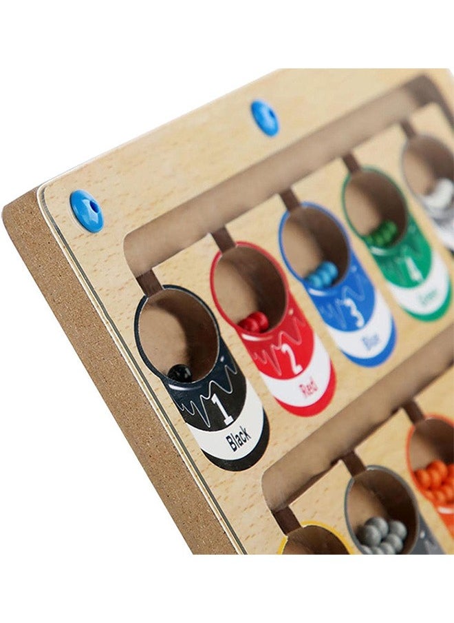 Arabest - Wooden Counting Color Classification Board Color Classification Walking Beads Magnetic Displacement Game Puzzle Early Education Toys - Image 1