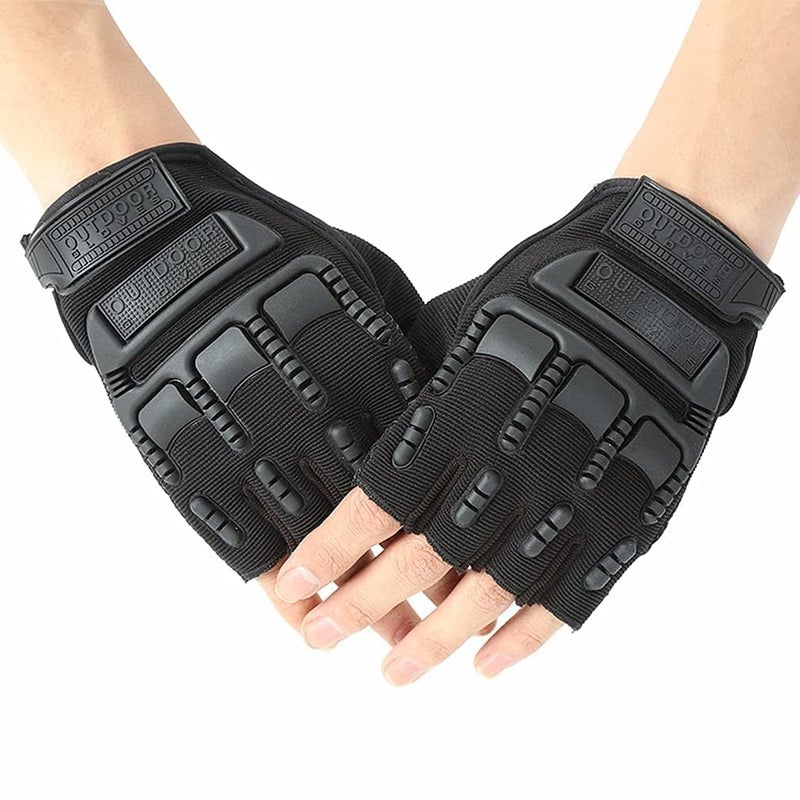 Adroitz Leather Biker Cycling Gloves for Men & Women Shadow Edition | Hard Shell Knuckle Protection, Comfort Fit, Durable Sports Material, Enhanced Grip | Ideal Rider Gloves, Black - Image 2