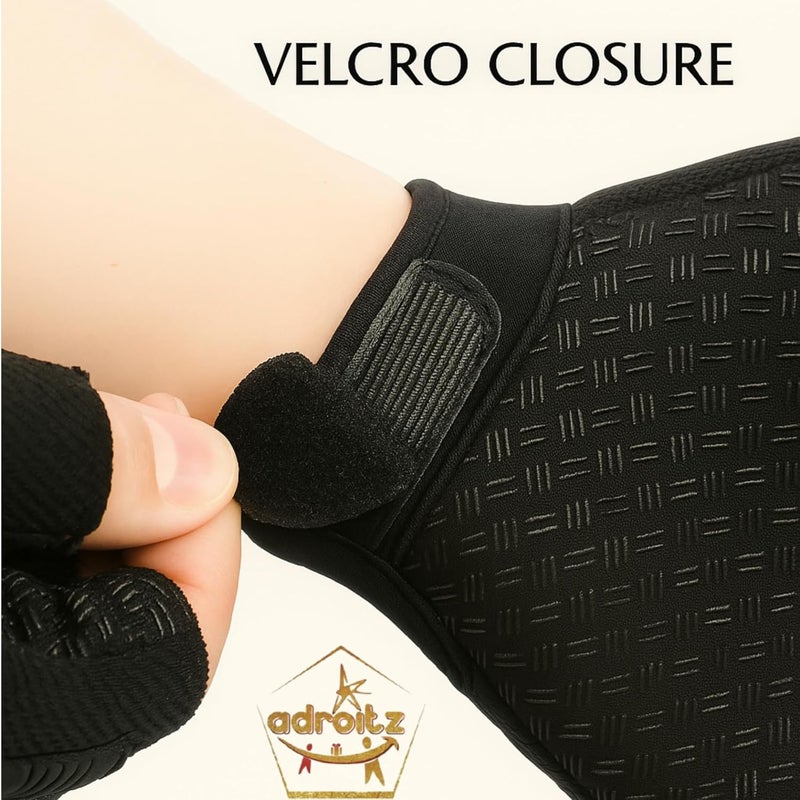 Adroitz Leather Biker Cycling Gloves for Men & Women Shadow Edition | Hard Shell Knuckle Protection, Comfort Fit, Durable Sports Material, Enhanced Grip | Ideal Rider Gloves, Black - Image 5