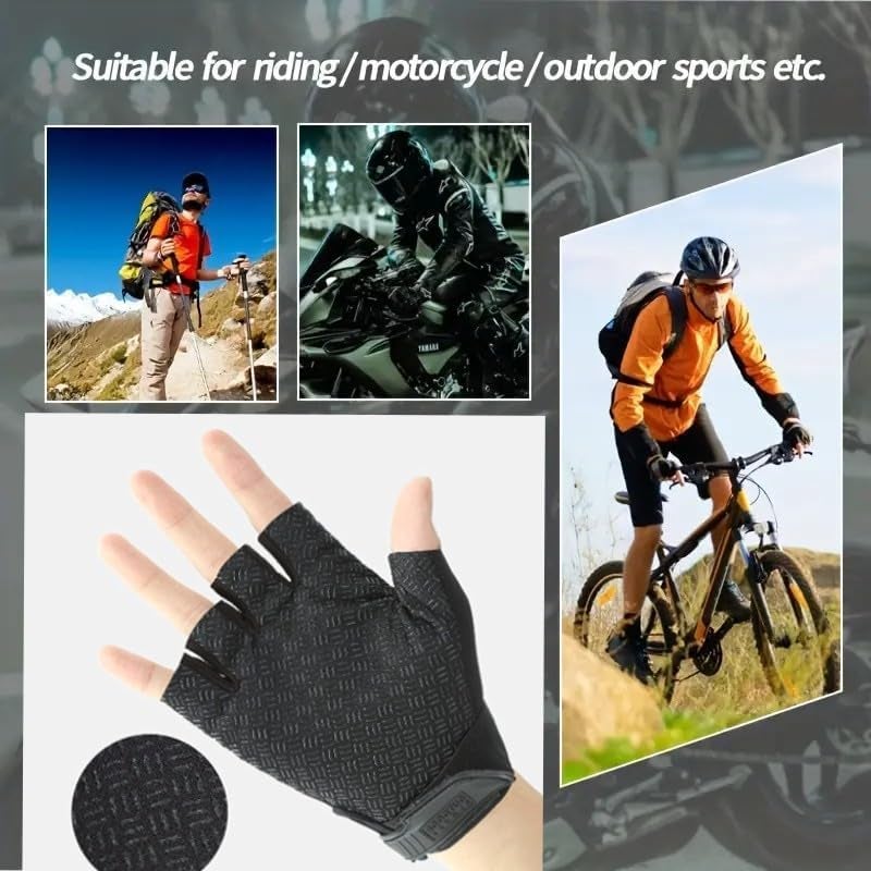 Adroitz Leather Biker Cycling Gloves for Men & Women Shadow Edition | Hard Shell Knuckle Protection, Comfort Fit, Durable Sports Material, Enhanced Grip | Ideal Rider Gloves, Black - Image 4