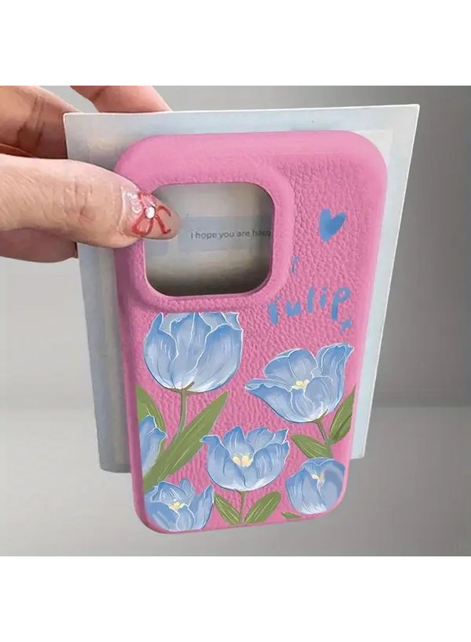 Black Blue Flower Phone Case For iPhone 16 Pro Max 15 Pro 14 Plus 13 PM Premium Protective - Image 1