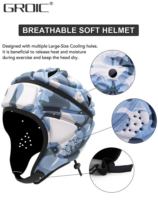 GROIC Rugby Headguards, Soft Football Helmet Football Rugby Goalkeeper Helmet Scrum Cap Soft Shell Helmet Soccer Headgear Head Protection Special Needs Protection for Youth  - Image 3