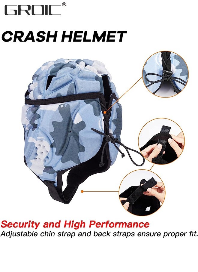 GROIC Rugby Headguards, Soft Football Helmet Football Rugby Goalkeeper Helmet Scrum Cap Soft Shell Helmet Soccer Headgear Head Protection Special Needs Protection for Youth  - Image 4