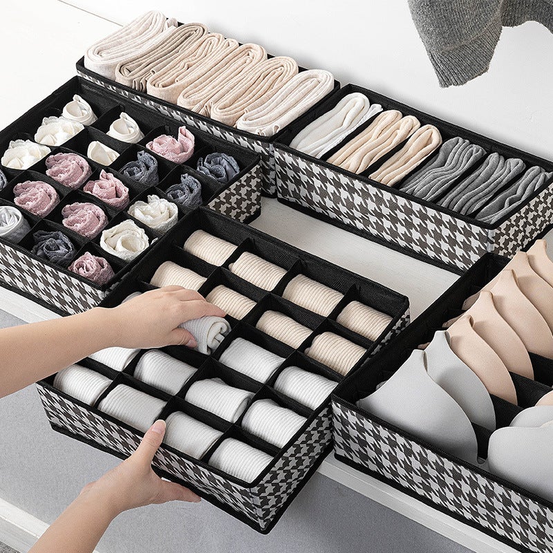 Underwear Storage Box Drawer-Type Socks Artifact Three-In-One Fabric Foldable Bra Underwear Compartment Storage Box - Image 3