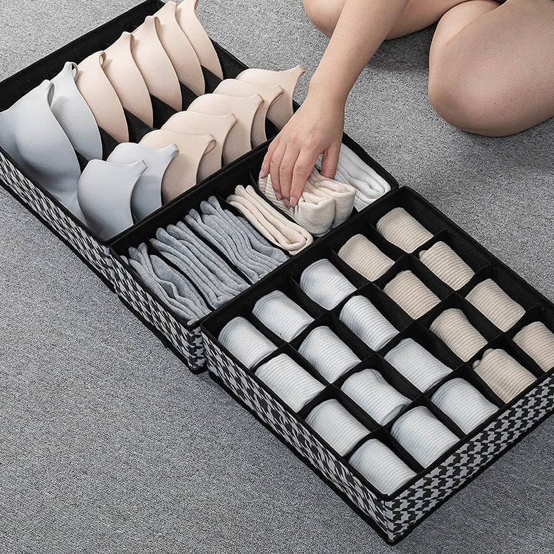Underwear Storage Box Drawer-Type Socks Artifact Three-In-One Fabric Foldable Bra Underwear Compartment Storage Box - Image 2