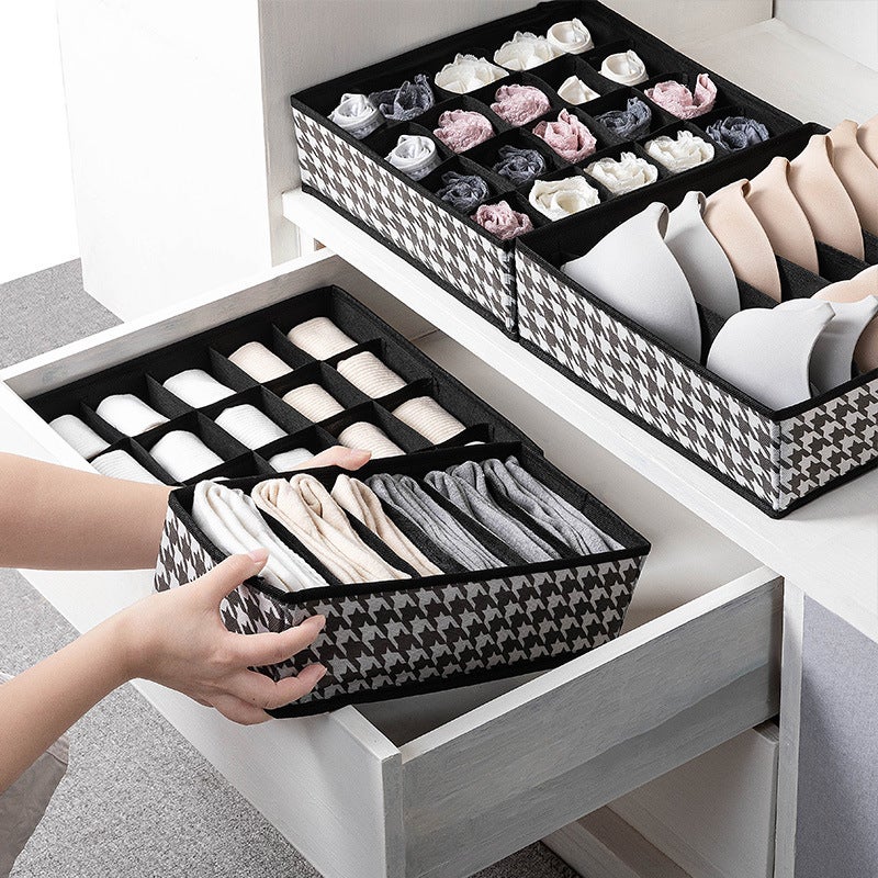 Underwear Storage Box Drawer-Type Socks Artifact Three-In-One Fabric Foldable Bra Underwear Compartment Storage Box - Image 4
