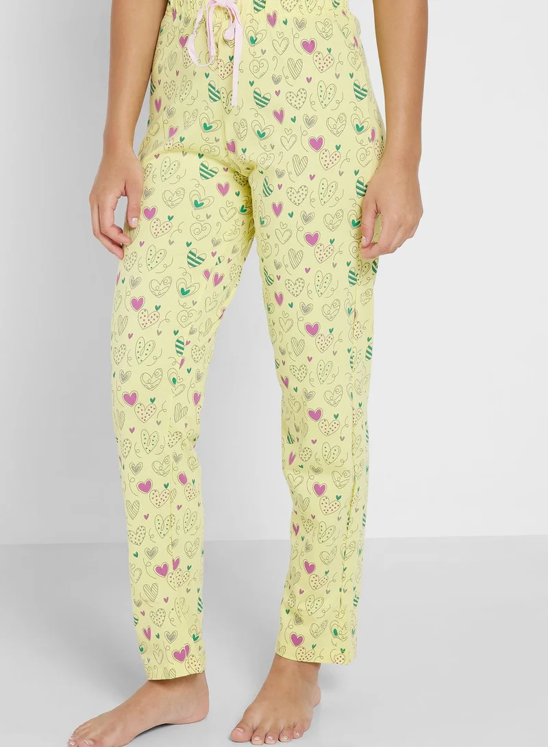 Ginger Graphic Nightwear T-Shirt And Pyjama Set