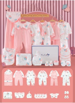 MIXDE 22PCS Newborn Baby Gift Set, Newborn Layette Gift Set for Boys and Girls, Babies Essential Clothes Accessories with Baby Blanket, 100% Premium Cotton, for Spring Summer Autumn Winter Four Seasons 