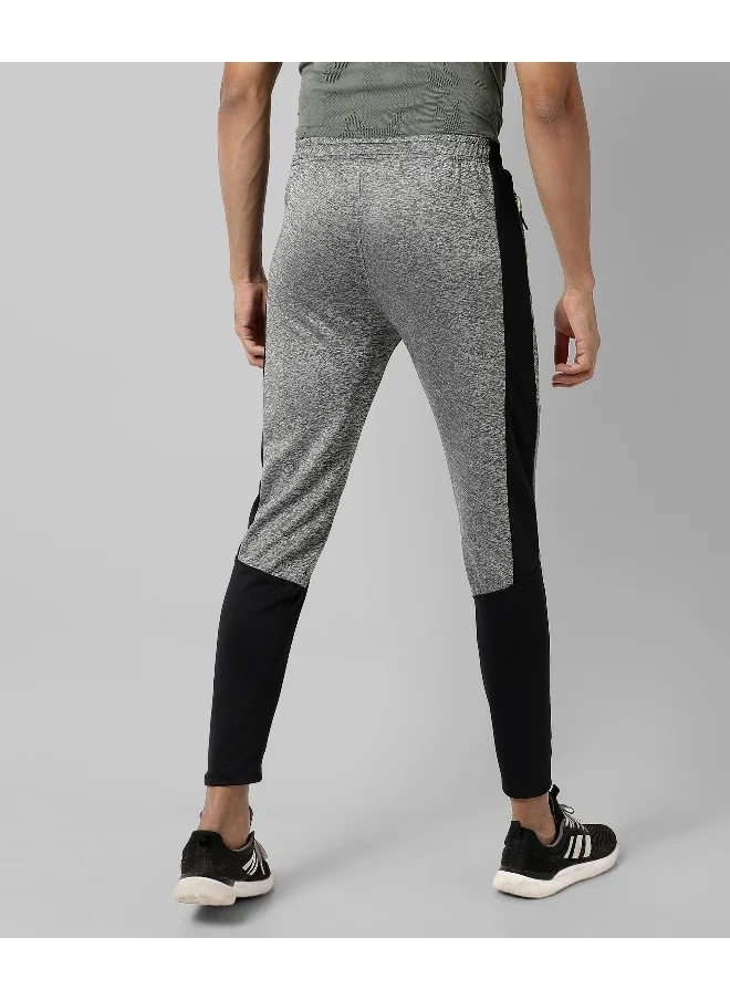 Campus Sutra Men's Grey Colourblocked Regular Fit Trackpants