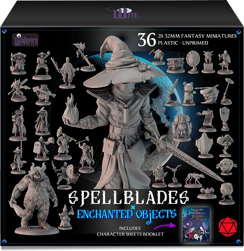 Wildspire Spellblades & Enchanted Objects for DND Miniatures 28mm-32mm Player-Characters, NPC Bulk D&D Minis Unpainted Dungeons & Dragons Figures Accessories for Fantasy Tabletop RPG DND Pathfinder - Image 1