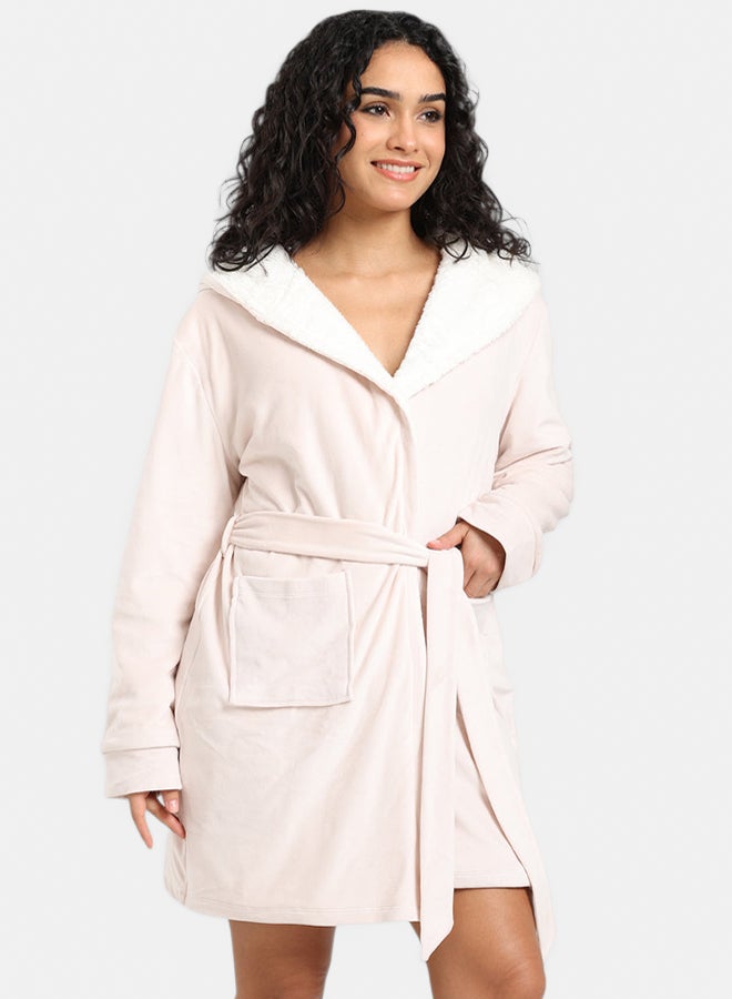 Carina Padded Velvet Hooded Robe - Image 2