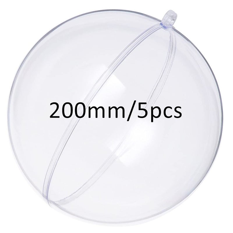 KENAST Clear Plastic Fillable Ornaments Ball DIY Ornaments for Christmas Wedding Party Home Decor 200mm Diameter 5pcs