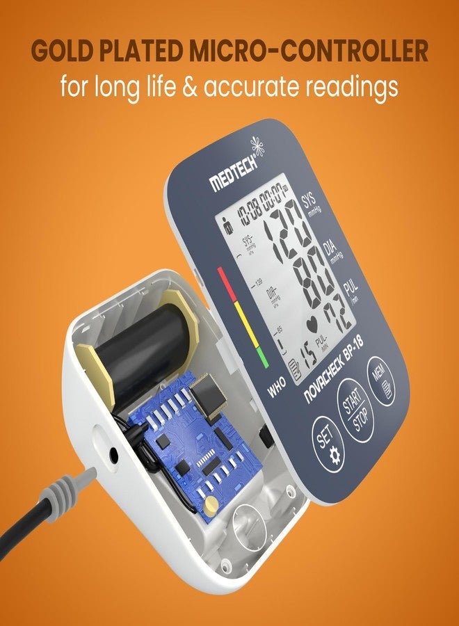 MEDTECH® BP18 Fully Automatic Portable Digital Blood Pressure Monitor with Smart MDD Technology and USB-C Port - Full Size Cuff - 22-42cm - Image 3