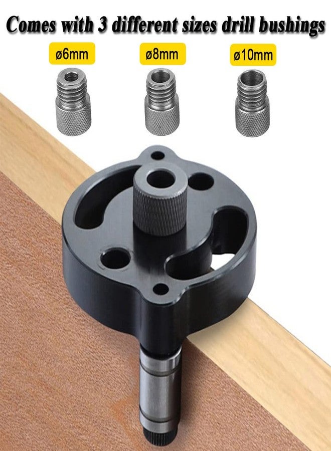 Mesee Dowel Drill Guide, Vertical Pocket Hole Jig Kit 3-Hole Self Centering Drill Guide with 6mm 8mm 10mm Drill Bushings Woodworking Straight Hole Puncher Dowel Jig Positioner Locator Hand Drill Tool - Image 4