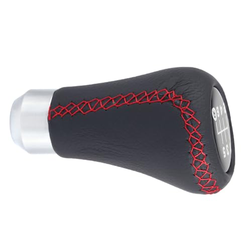 Gorgeri Gear Shift Knob, Red Gear Knob Universal Car Gear Knob Shifter PU 6 Speed Gear Shift Knob Shifter Stick Head with 3 Hoses Spade Shift Knob Manual Shift Stick - Image 4