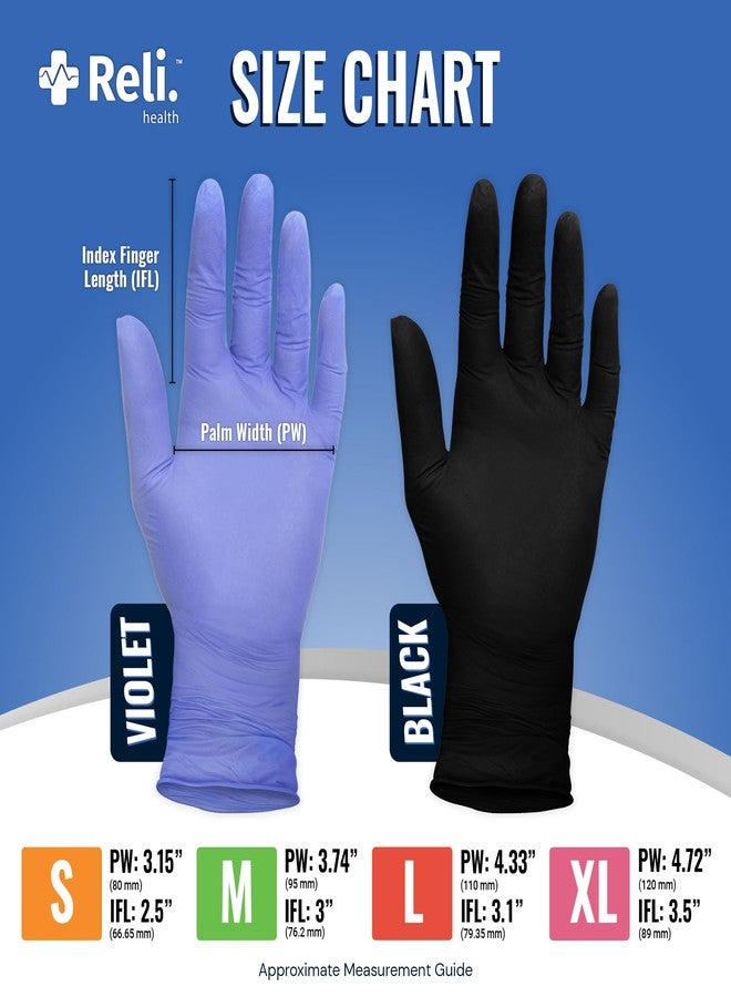 Reli. قفازات نتريل سوداء من ريلي، مقاس كبير | قفازات للاستخدام مرة واحدة (عبوة من 100 قفاز) | خالية من البودرة واللاتكس، آمنة للاستخدام مع الطعام | للاستخدام مرة واحدة | مصنوعة من مطاط نتريل عالي الجودة لأعمال السيارات والتنظيف والطبخ - Image 4
